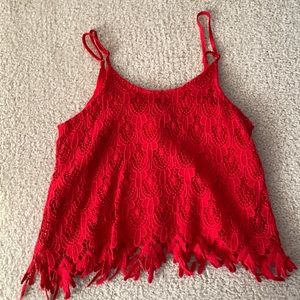 Red Lace tank top